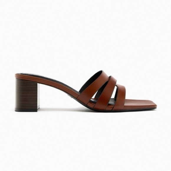 Zara Leather Mules Sandals - Picture 7 of 15